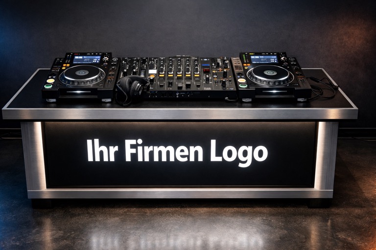 DJ-Pult auf der Hauptbühne – Ihr Firmenlogo